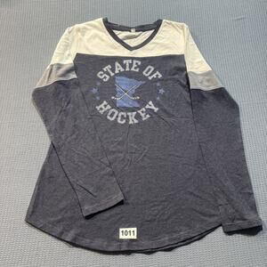 Minnesota Wild "State of Hockey" Long-Sleeve V-Neck Shirt Unisex Sz M Pre-Owned‎